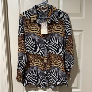 DG2 by Diane Gilman Animal Print Blouse